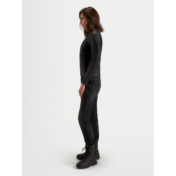 Blouson moto cuir femme Alpinestars Stella Maver-X - Noir