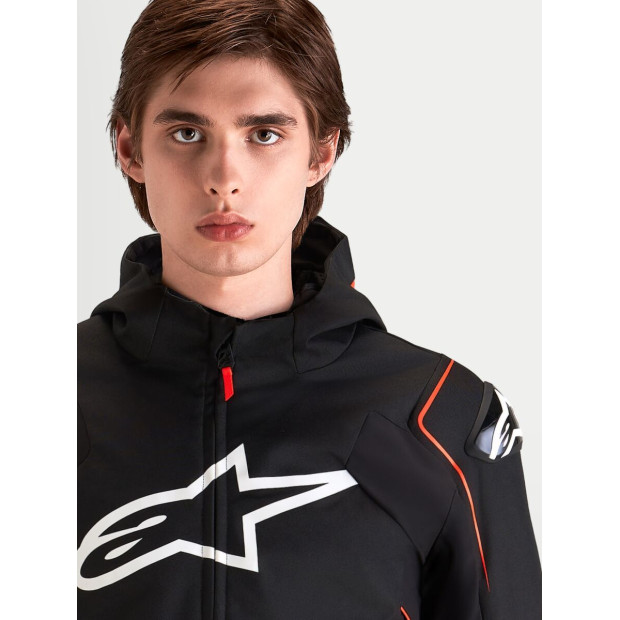 Veste moto Alpinestars Zaca V2 Waterproof - Noir Rouge fluo