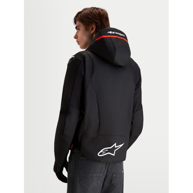 Veste moto Alpinestars Zaca V2 Waterproof - Noir Rouge fluo