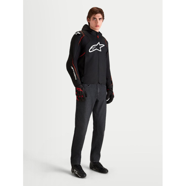 Veste moto Alpinestars Zaca V2 Waterproof - Noir Rouge fluo
