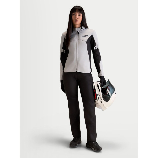 Veste moto femme Alpinestars Stella C-1 Waterproof - Gris glacé Noir