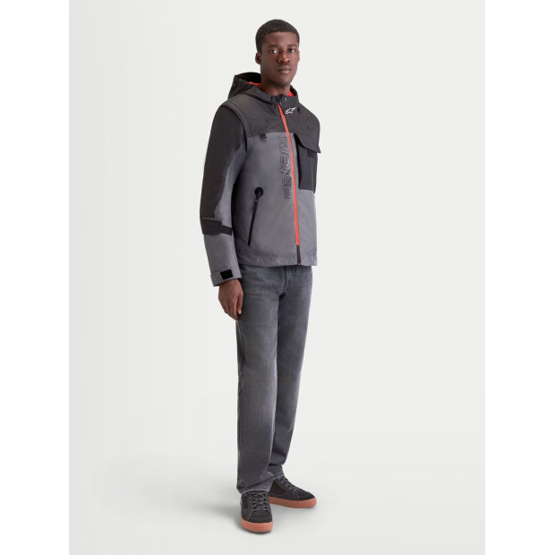 Parka moto Alpinestars Morfex Waterproof - Gris lunaire Noir