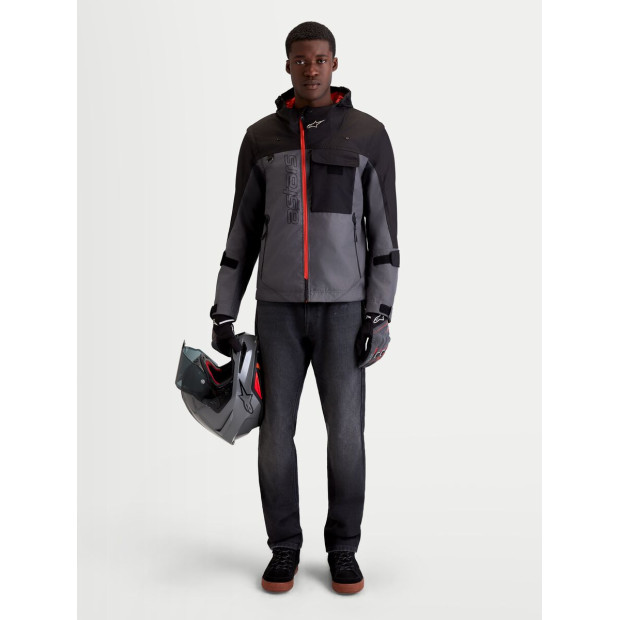 Parka moto Alpinestars Morfex Waterproof - Gris lunaire Noir