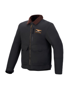 Veste moto Alpinestars Mustang Waterproof - Gris anthracite Marron foncé
