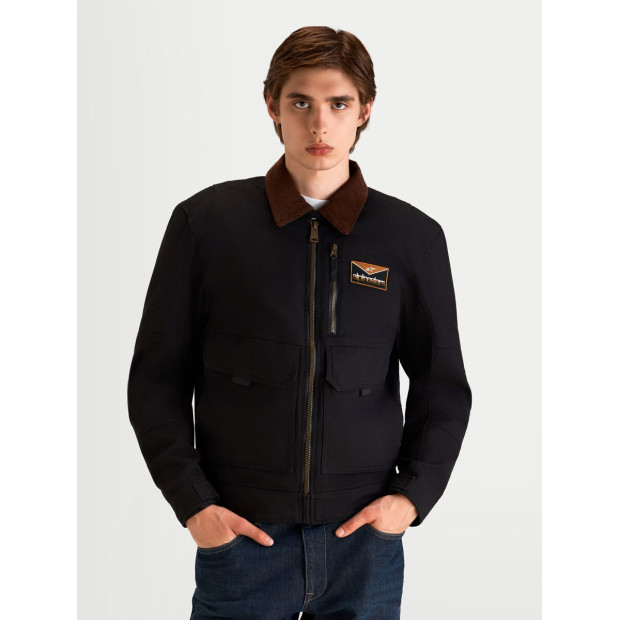 Veste moto Alpinestars Mustang Waterproof - Gris anthracite Marron foncé