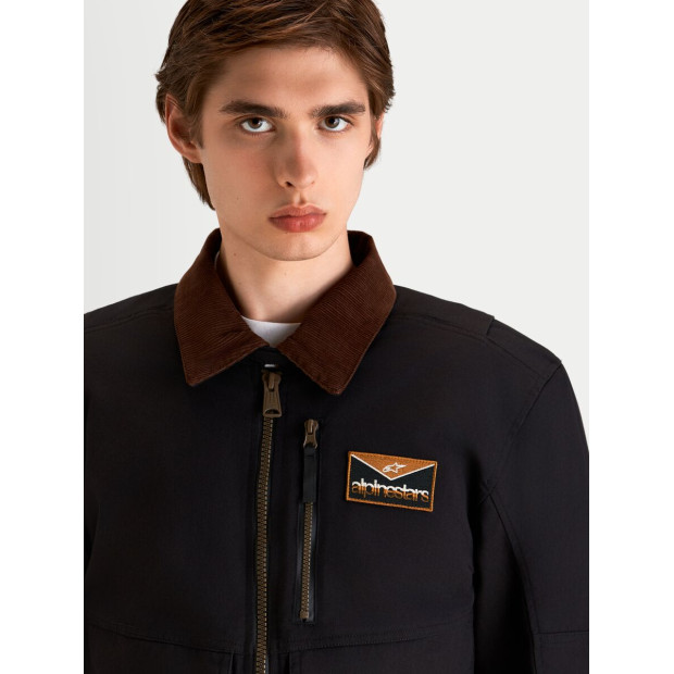 Veste moto Alpinestars Mustang Waterproof - Gris anthracite Marron foncé