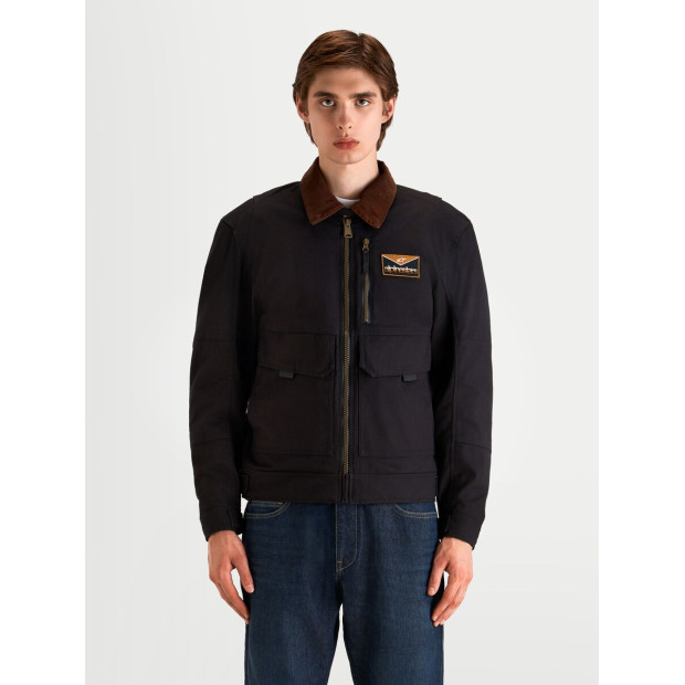 Veste moto Alpinestars Mustang Waterproof - Gris anthracite Marron foncé