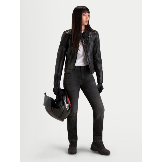 Jean moto femme Alpinestars Stella Flex AST-7 - Noir délavé