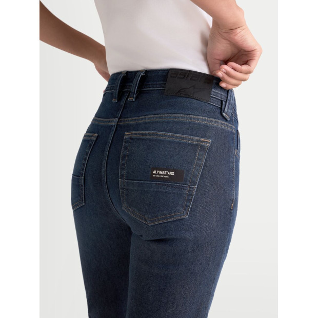 Jean moto femme Alpinestars Stella Flex AST-7 - Bleu foncé