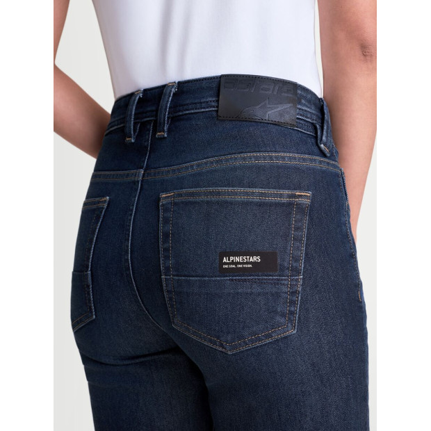 Jean moto femme Alpinestars Stella Flex AST-7 - Bleu foncé