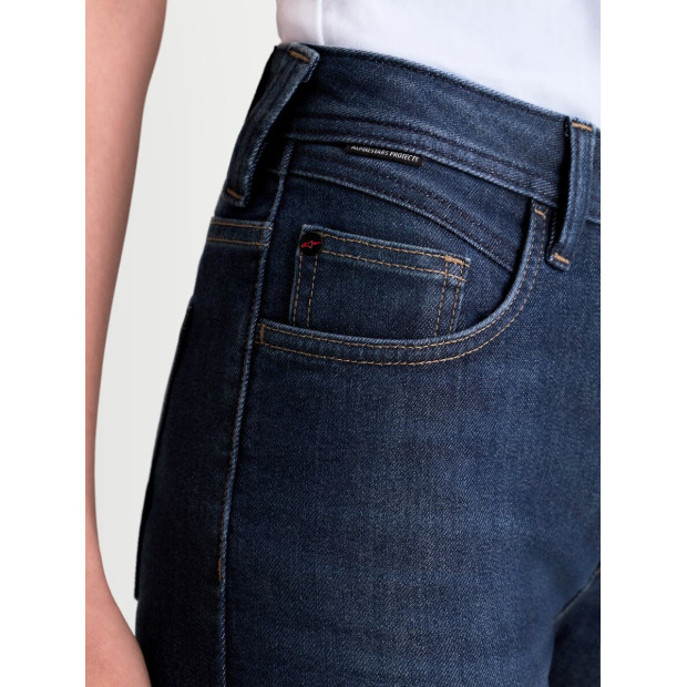 Jean moto femme Alpinestars Stella Flex AST-7 - Bleu foncé
