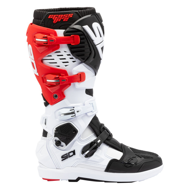Bottes cross Sidi Crossfire 3 SRS Blanc Noir Rouge