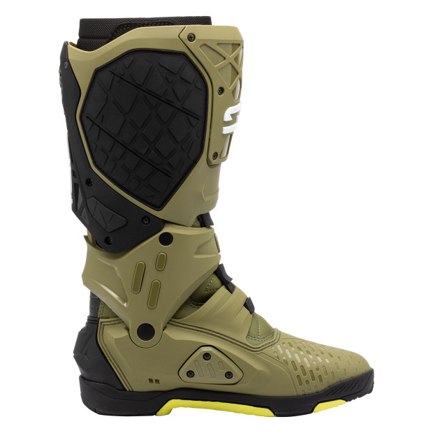 Bottes cross Sidi Crossair X Kaki Jaune Fluo