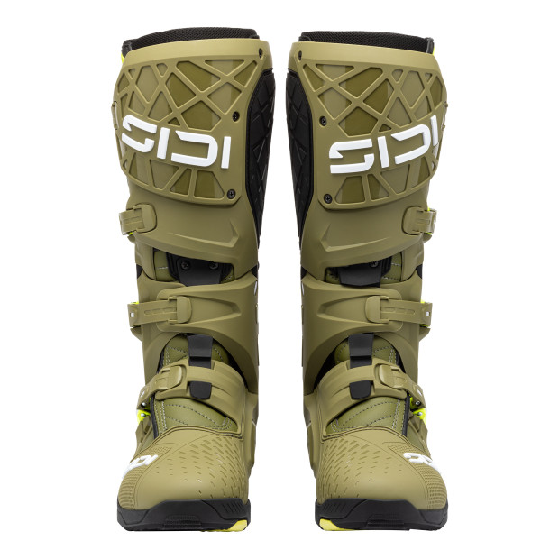 Bottes cross Sidi Crossair X Kaki Jaune Fluo