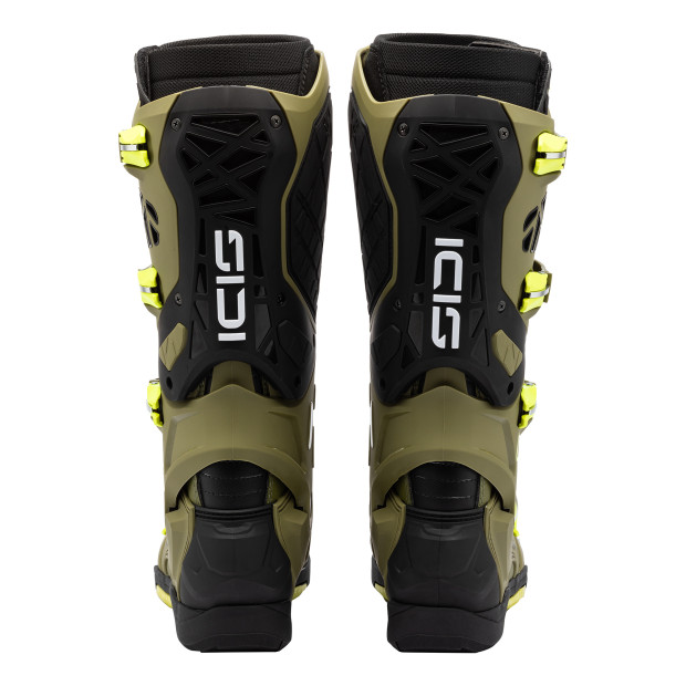Bottes cross Sidi Crossair X Kaki Jaune Fluo