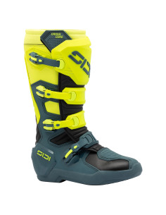 Bottes cross Sidi Crosscore Bleu Pétrole Jaune Fluo