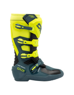 Bottes cross Sidi Crosscore Bleu Pétrole Jaune Fluo 2