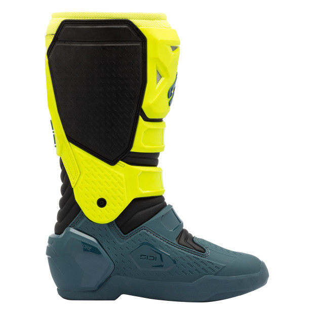 Bottes cross Sidi Crosscore Bleu Pétrole Jaune Fluo