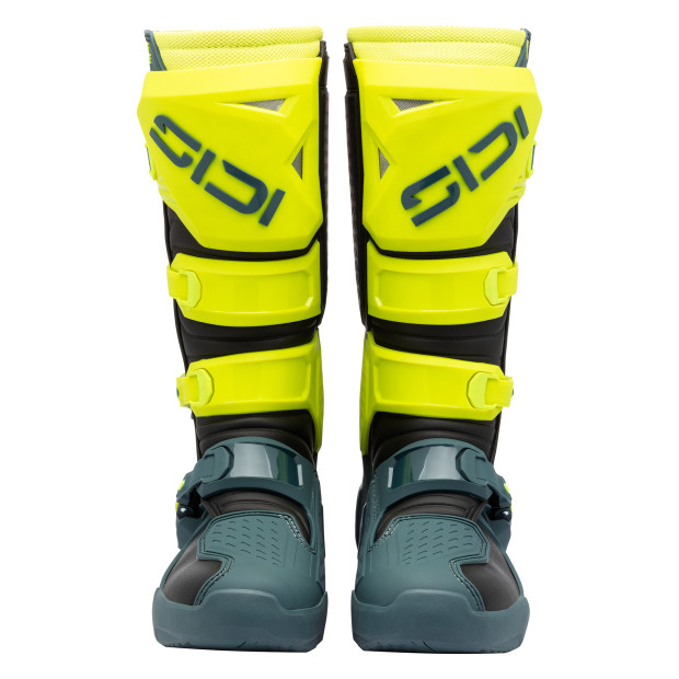 Bottes cross Sidi Crosscore Bleu Pétrole Jaune Fluo