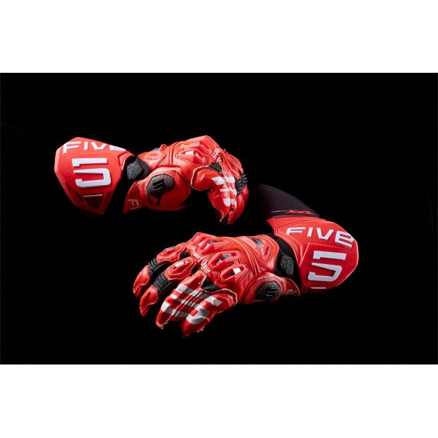Gants moto racing Five RFX PRO Rouge fluo