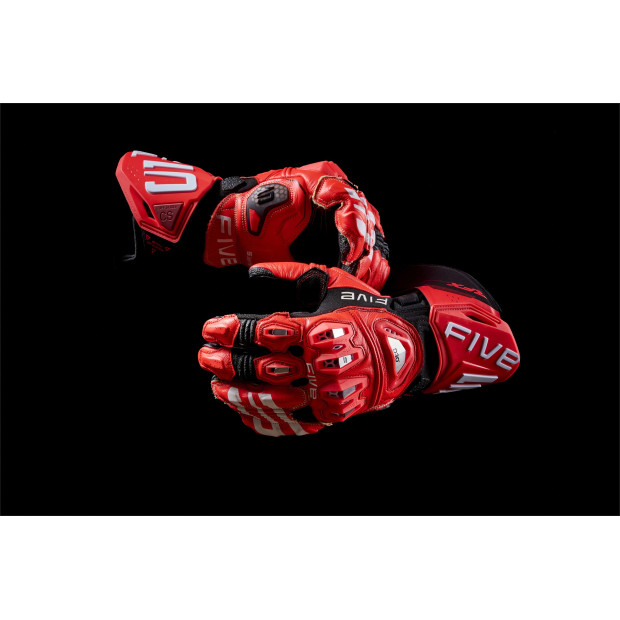 Gants moto racing Five RFX PRO Rouge fluo