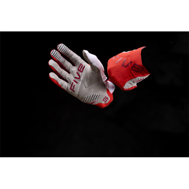 Gants moto cross Five MXF PRO Rouge Blanc