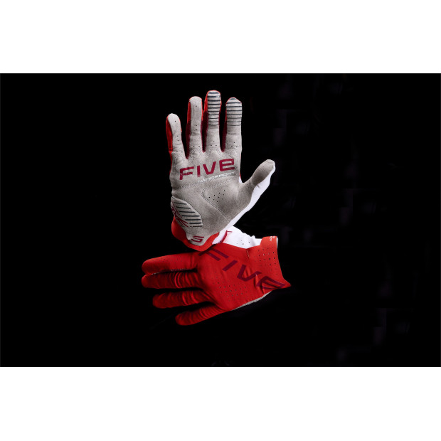 Gants moto cross Five MXF PRO Rouge Blanc