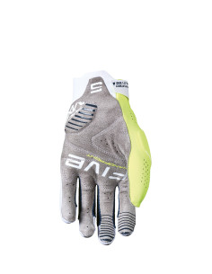 Gants moto cross Five MXF PRO Blanc Jaune fluo 2