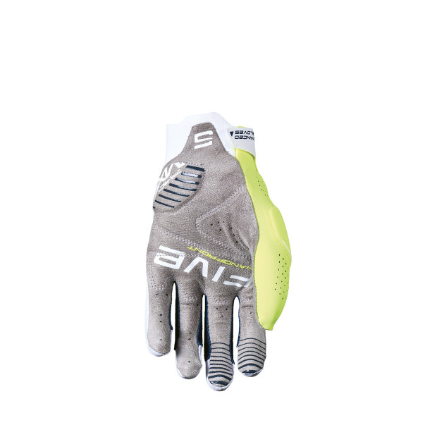 Gants moto cross Five MXF PRO Blanc Jaune fluo