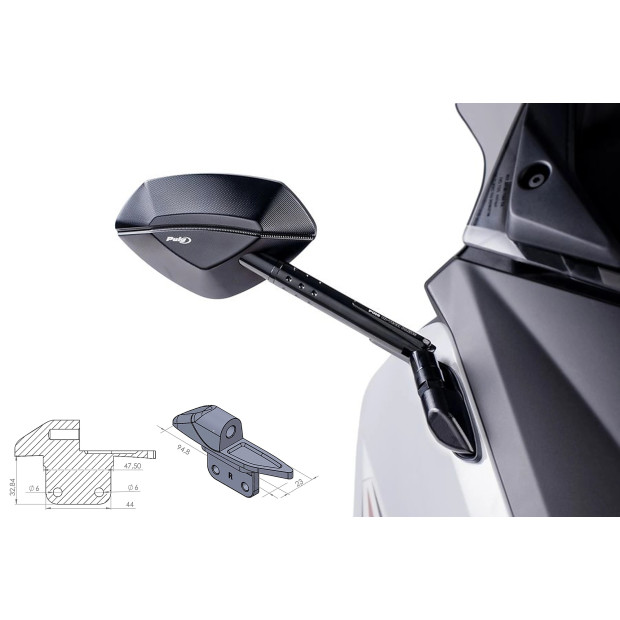 Adaptateur PUIG 9574 rétroviseur au carénage - Droit - YAMAHA
