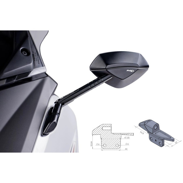 Adaptateur PUIG 9573 rétroviseur au carénage - Gauche - YAMAHA