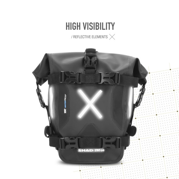 Pack 2 sacoches Shad TR08 Noir - 8 litres crash bar universel