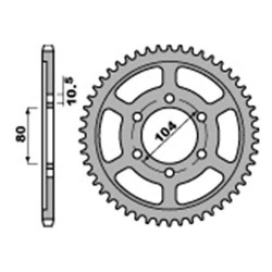 Couronne acier PBR 42 dents pas 525 type 4359 Kawasaki ZX7-RR (ZX750R1 R2)