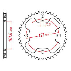 Couronne acier JT 38 dents pas 525 type 1480