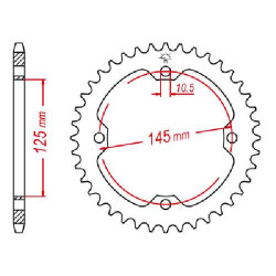 Steel crown JT 39 teeth not 520 type 1857