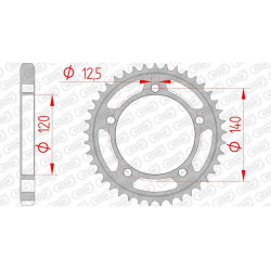 Couronne acier AFAM 41 dents pas 530 type 14911 Suzuki GSX 1400