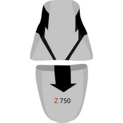 Housse de selle Bagster (2142O) Gris Clair/Noir/Lettres Noires Kawasaki Z750 06