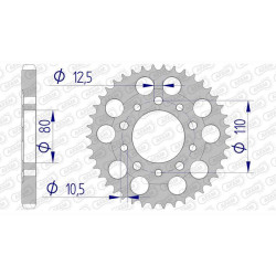 Alu Crown AFAM 42 teeth not 530 type 11605 Honda VF 700 S