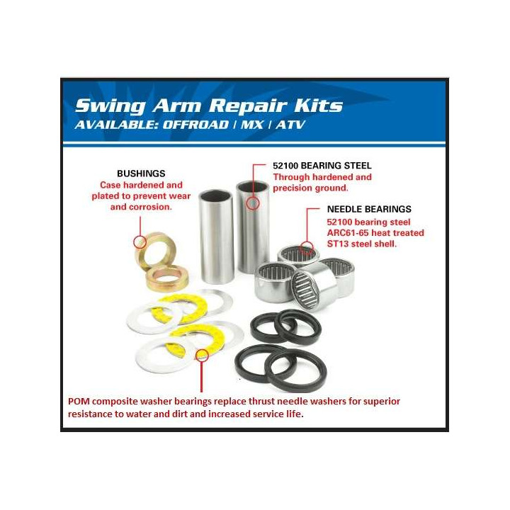 Kit bearings swinging arms All Balls 28-1181 Yamaha XS400, XS650, RD350