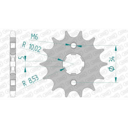 Pignon AFAM 16 dents pas 428 type 20209 Derbi 125 R Senda