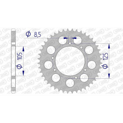 Alu crown AFAM 47 teeth not 520 type 93323 GAS-GAS 250 Pampera