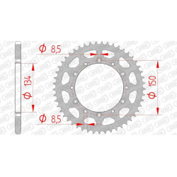 AFAM steel crown 50 teeth not 520 type 16204 Kawasaki KX 125