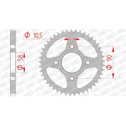 Steel crown AFAM 41 teeth not 428 type 10223 Daelim VC-S 125