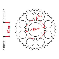 Couronne acier JT 38 dents pas 630 type 333