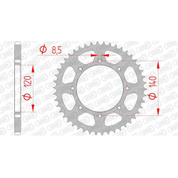 AFAM steel crown 43 teeth not 520 type 16600 Kawasaki BJ 250