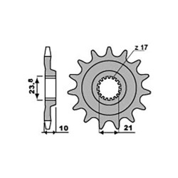 Pignon PBR 13 dents pas 520 type 2260 Suzuki RMZ450