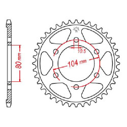 Couronne acier JT 43 dents pas 525 type 1489
