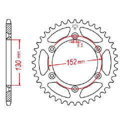 Couronne acier JT 48 dents pas 520 type 706