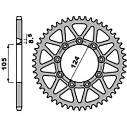 Couronne acier PBR 52 dents pas 520 type 3505 TM 125EN