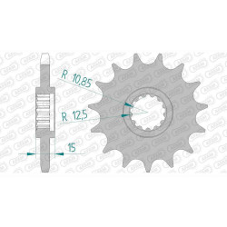 Pignon AFAM 15 dents pas 525 type 24506 Kawasaki ZX 6 R